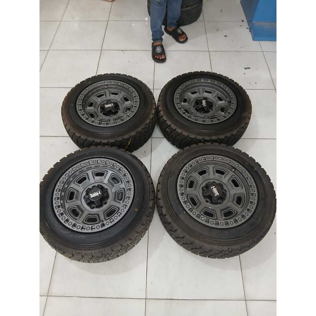 velg/pelek mobil second hsr ring15 baut6x139 warna grey cocok untuk innova,brv,rush,dll