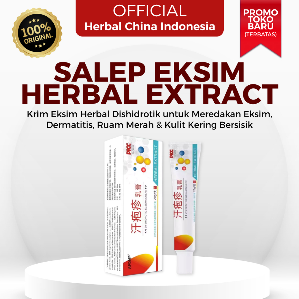 Salep Eksim Herbal Extract Dishidrotik 20gr - Salep Gatal Eksim Bintik Air Anti Bakteri Radang Kulit