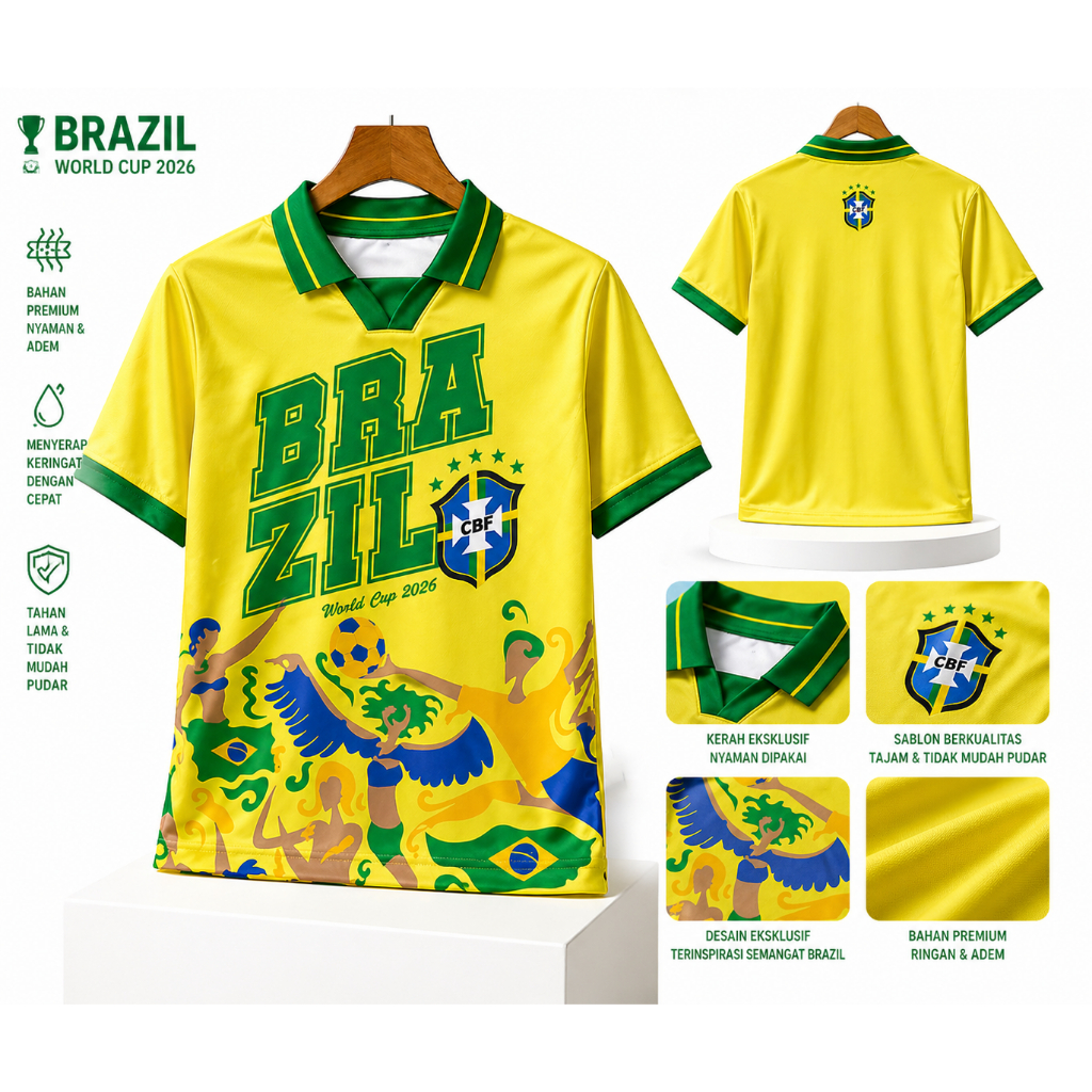 K.O jersey BRAZILterbaru / Rugby / NFL / Hockey / big size / vintage / Retro Jersey Olahraga / Unik 
