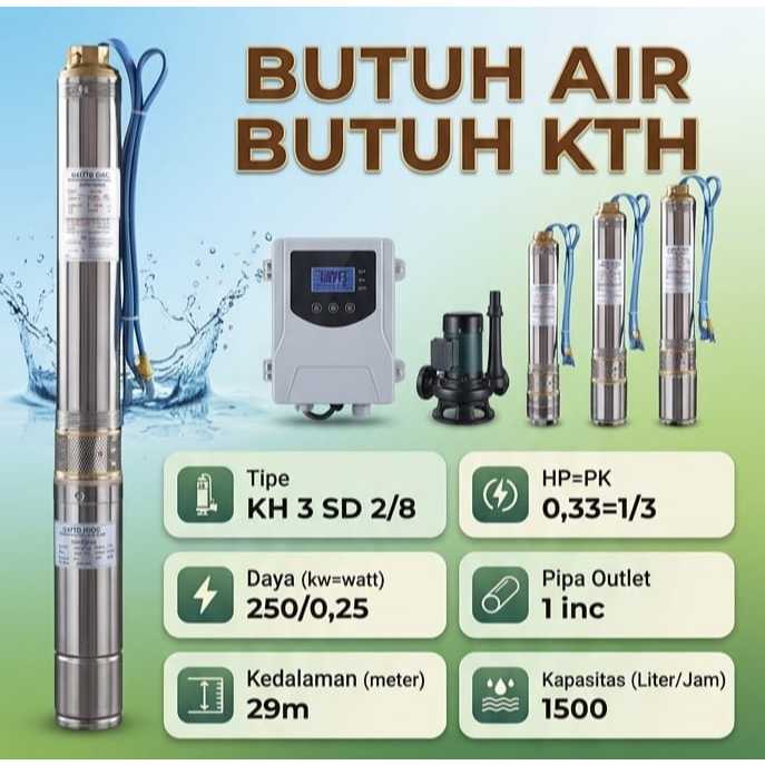 Pompa submersible KH 3 Inc 0,33 HP Kaito Hiro + 30 meter