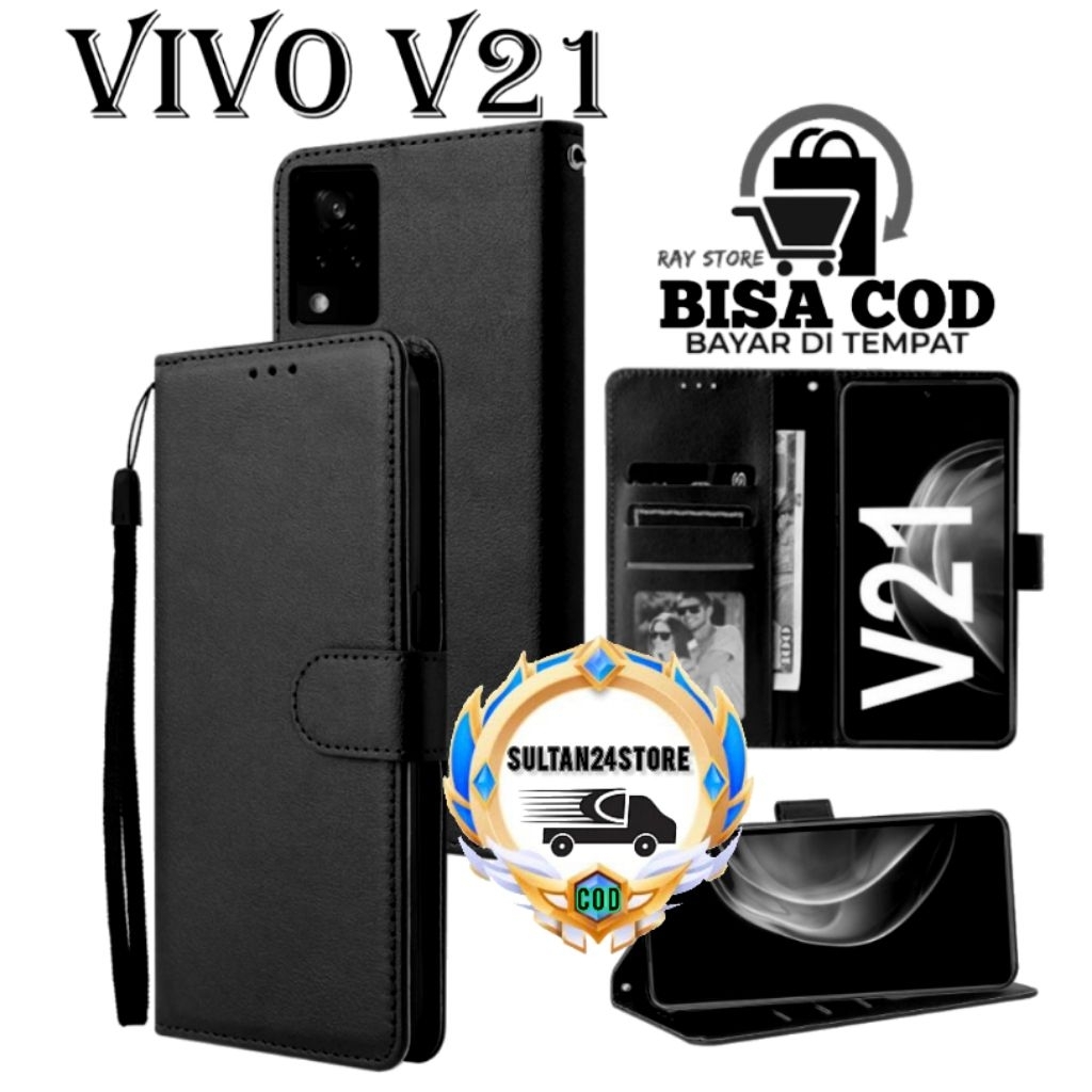 Case Dompet Case Leather Flip For VIVO V21