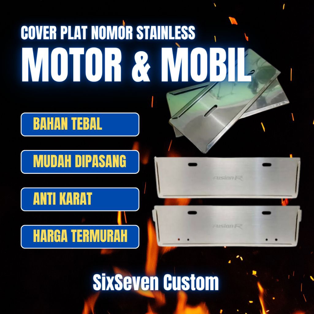 COVER PLAT NOMOR STAINLESS MOTOR / MOBIL