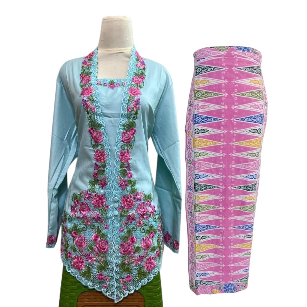 VOL.2 Set kebaya encim Kutubaru // Kebaya encim Bahan katun premium flat bordir // kebaya Moderen //