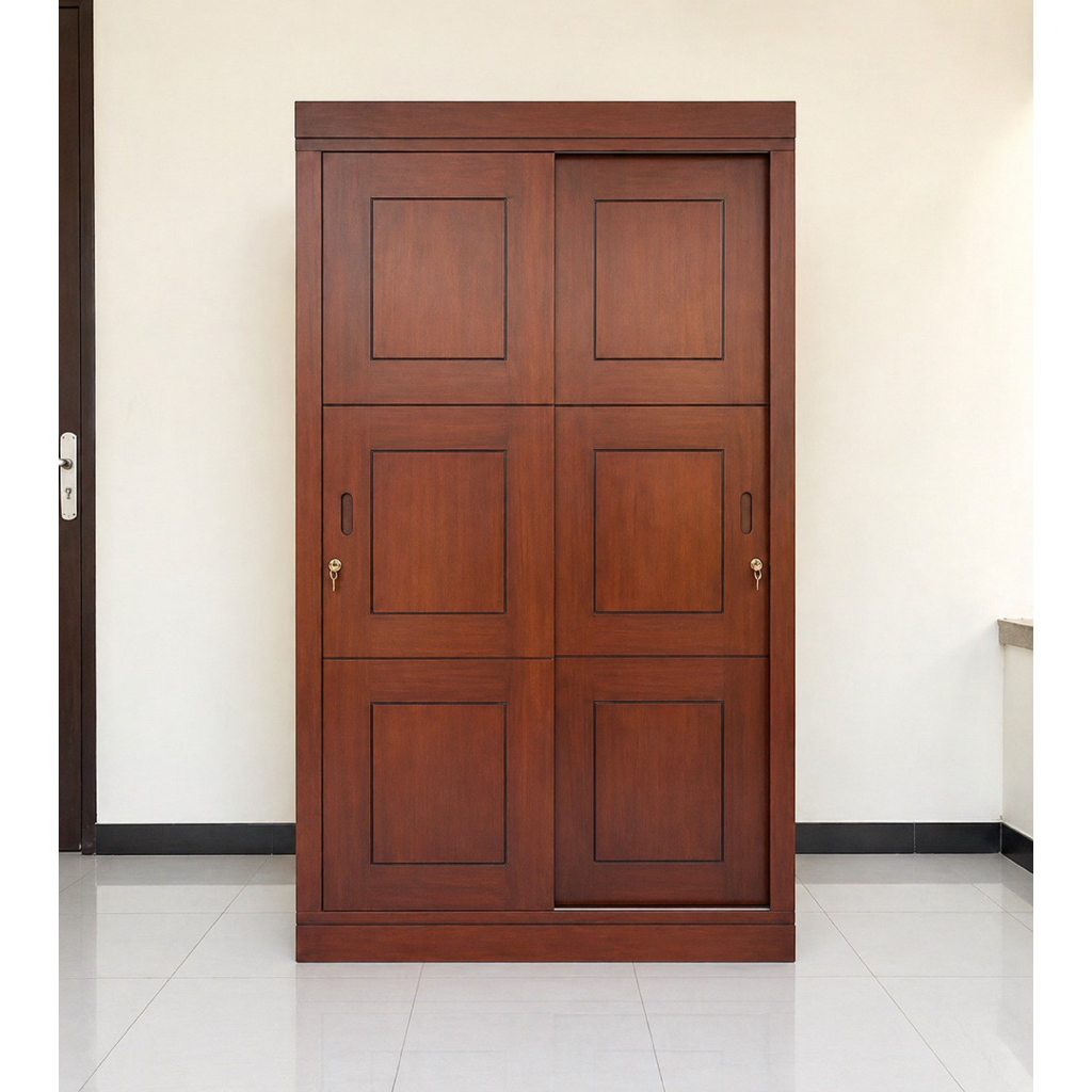 Almari Minimalis 2 Pintu Kayu jati