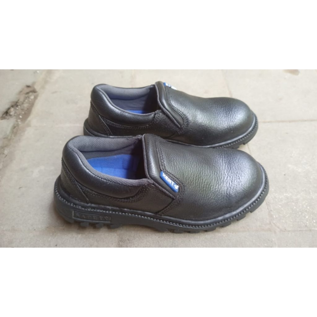 sepatu safety pendek slip on kulit kent 40 second
