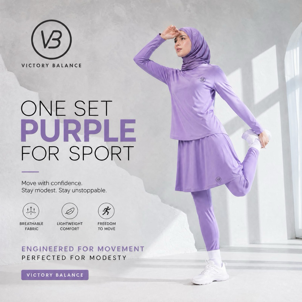 Victory Balance - Rok Legging Purple I Rok Legging Sport I Rok Legging Panjang I Rok Olahraga I Rok 