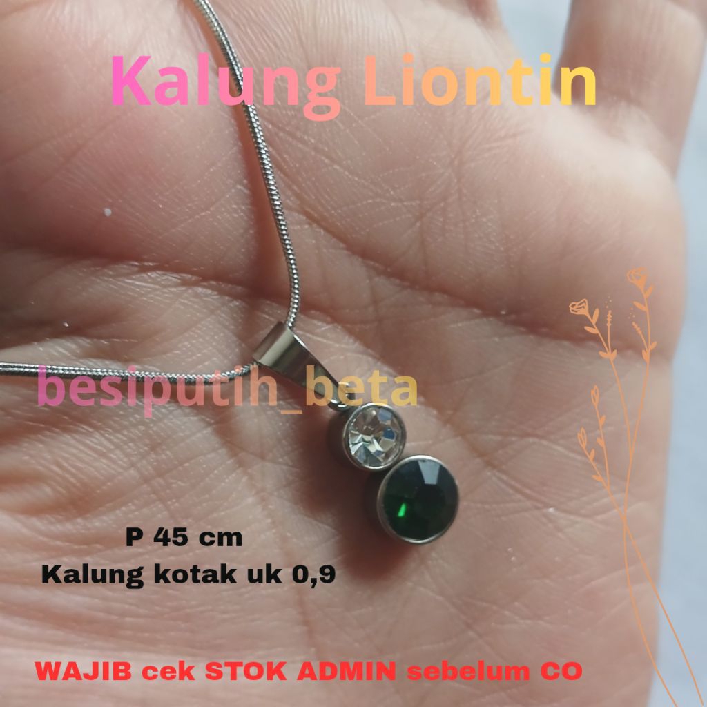kalung liontin besi putih ambon besi putih asli