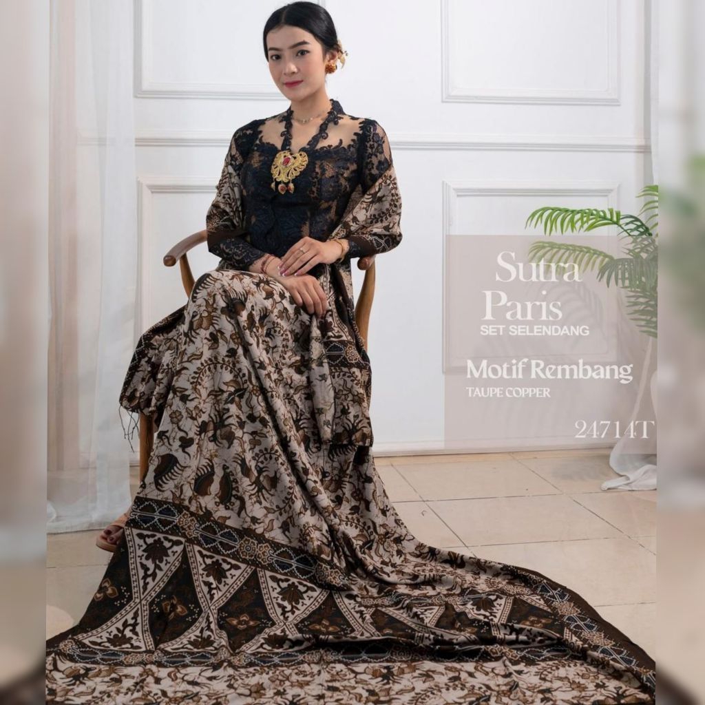 Set Kain+selendang motif batik Sopal