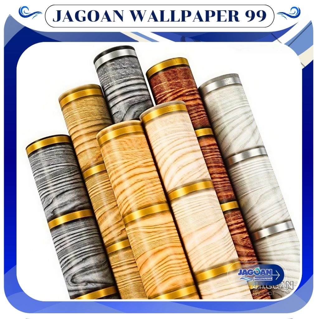 Wallpaper Stiker Dinding Motif Kayu List Gold Wallpaper Dinding Kayu Panel Pvc