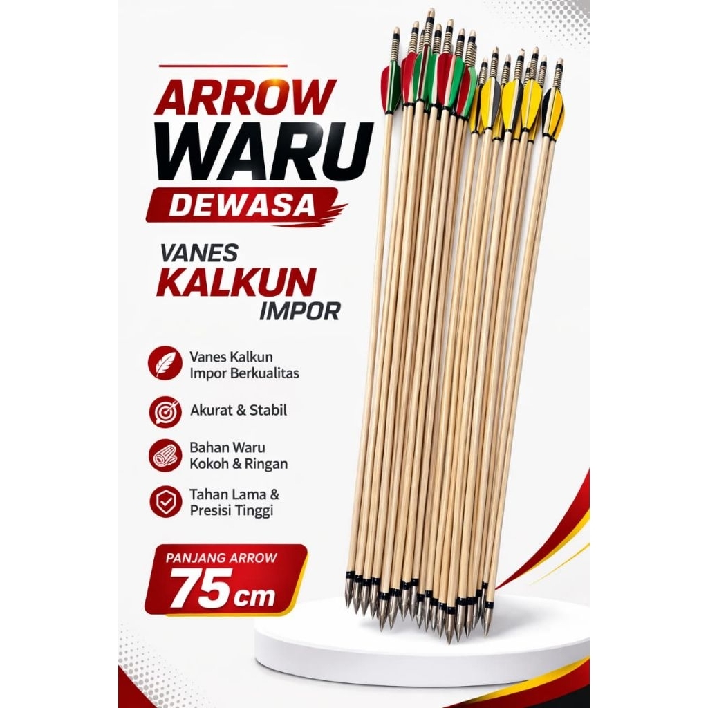 ARROW WARU DEWASA VANES KALKUN/6 PCS