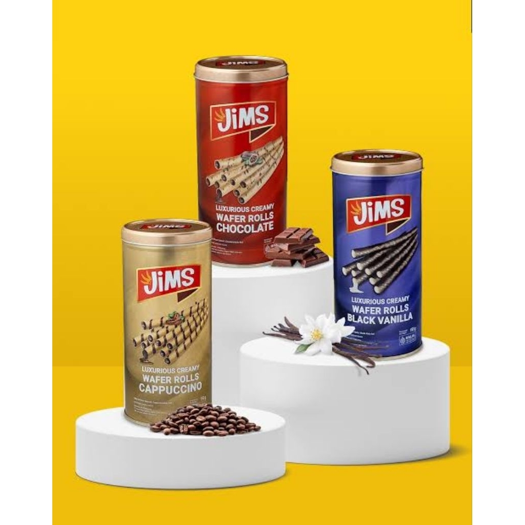 Jims Wafer Rolls 150gr | Wafer Stick Kaleng | Astor Kaleng