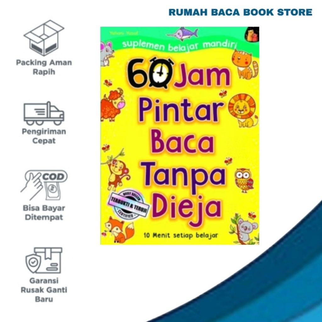 BUKU 60 JAM PINTAR BACA TANPA DIEJA UNTUK ANAK USIA 4-6 TAHUN