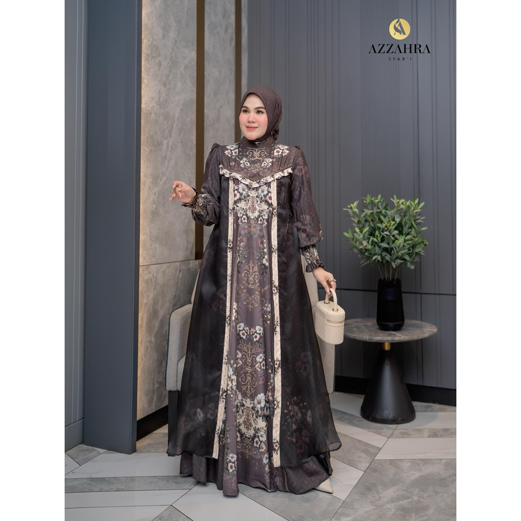 Gamis Syari Terbaru Dinda Series By Azzahra Syari / Gamis Syari Kekinian / Gamis Syari Mewah