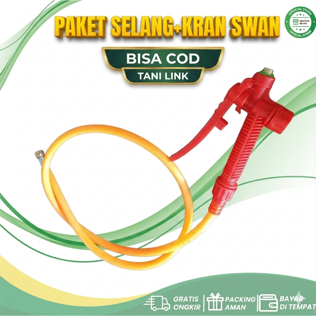 Paket Selang Stop Kran Swan Tangki Semprot Hama Swan Pencetan Gagang Stop Kran Swan