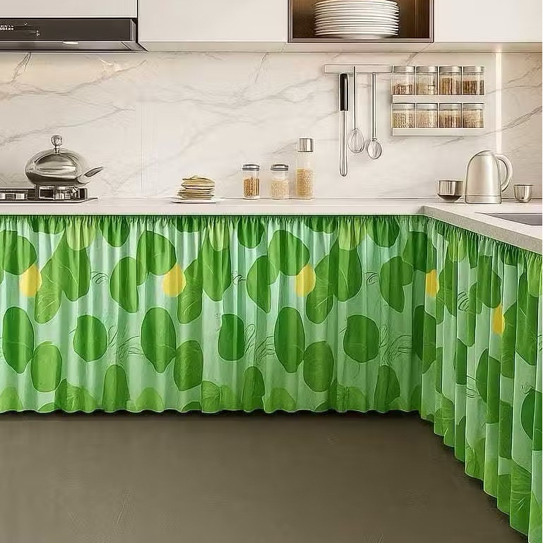 terbaru tirai gorden goreng meja kompor kolong dapur motif bunga