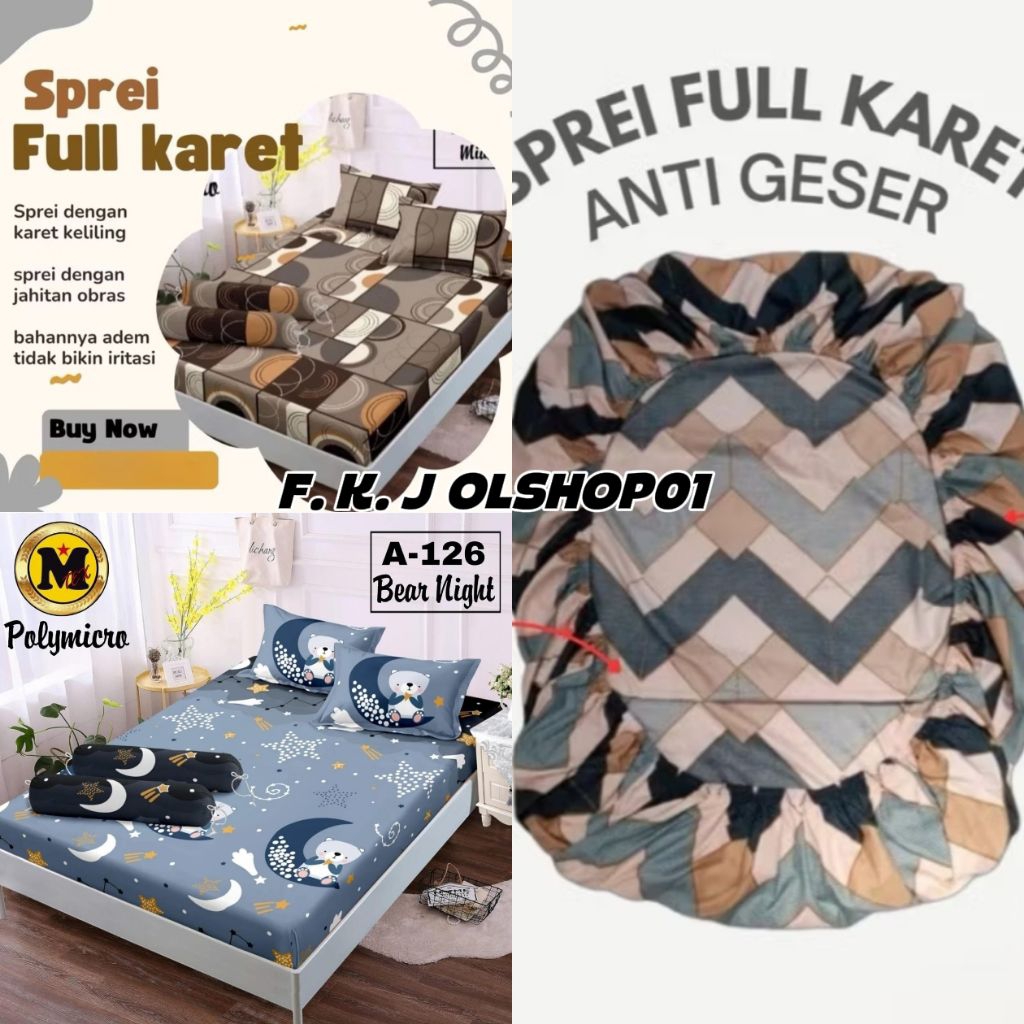 SPREI FULL KARET KELILING SPREI SAJA UKURAN 180×200 160×200 120×200
