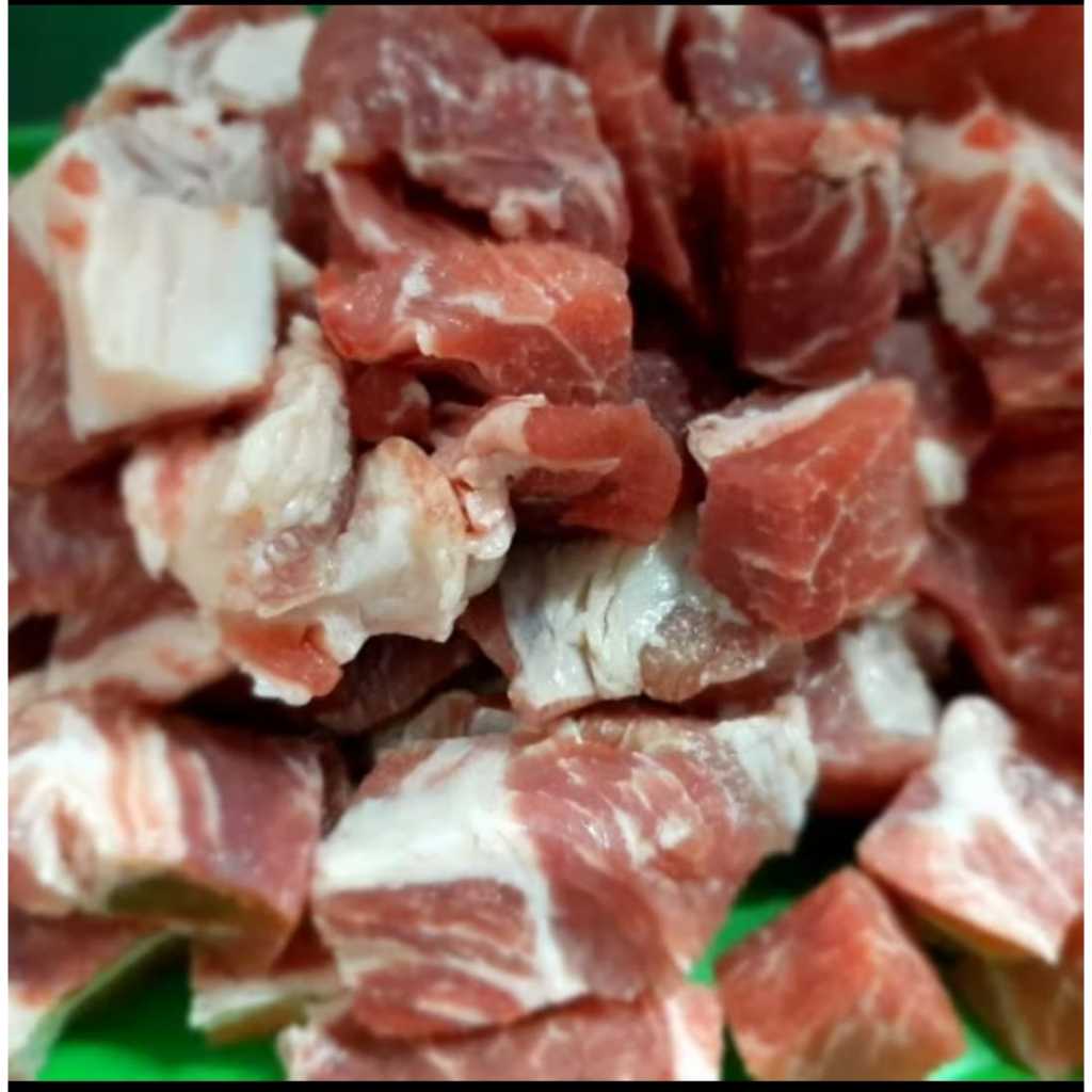 Daging Babi Kapsim Dadu 500gr Cocok Rica Kecap, Daging Babi Segar