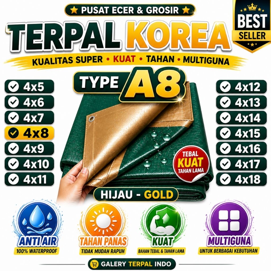 Terpal paling laris di shopee Terpal plastik Korea tebal A8 4x5 4x6 4x7 4x8 4x9 4x10 terpal tenda te