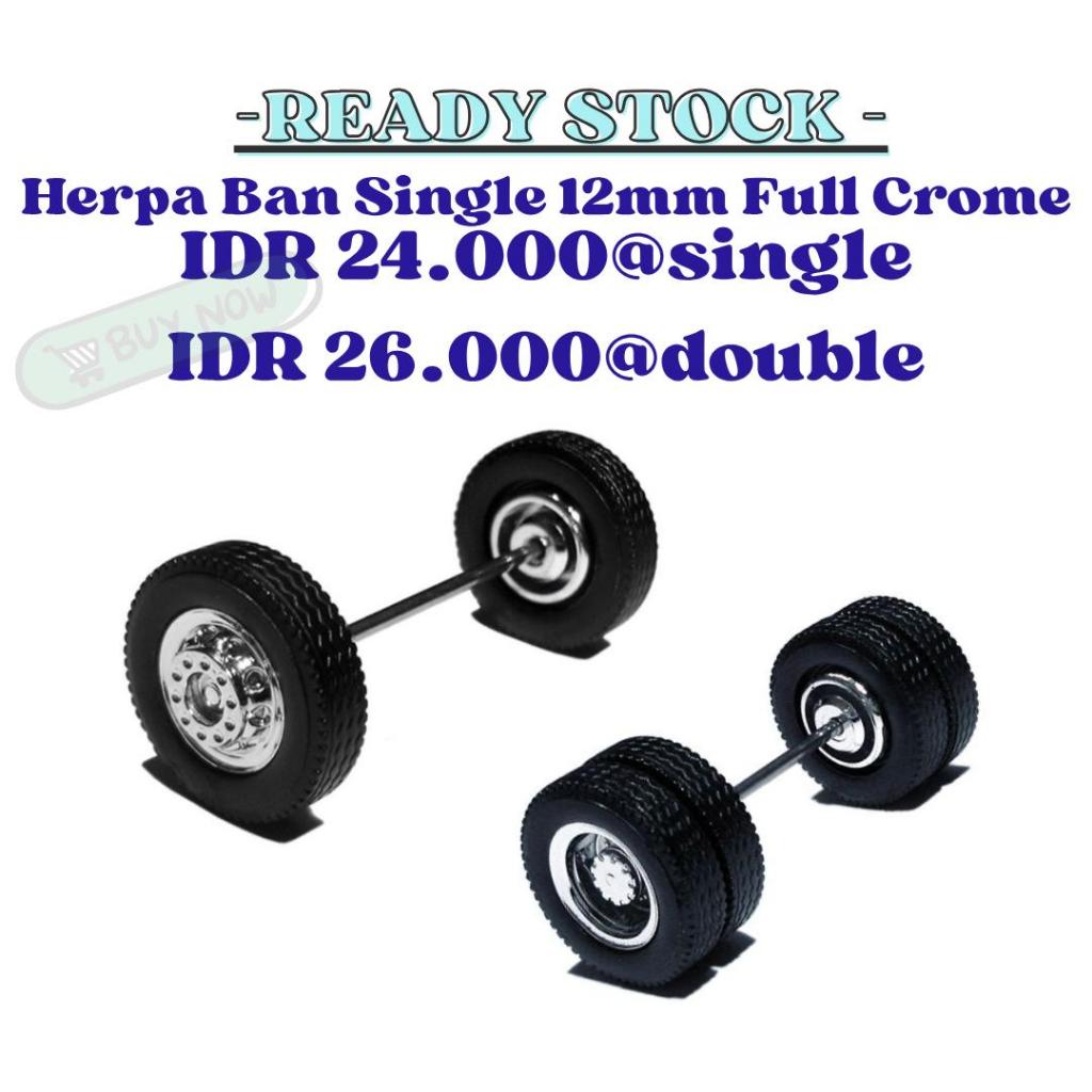 Herpa Ban Single Double 12mm Full Chrome. 1:87 HO