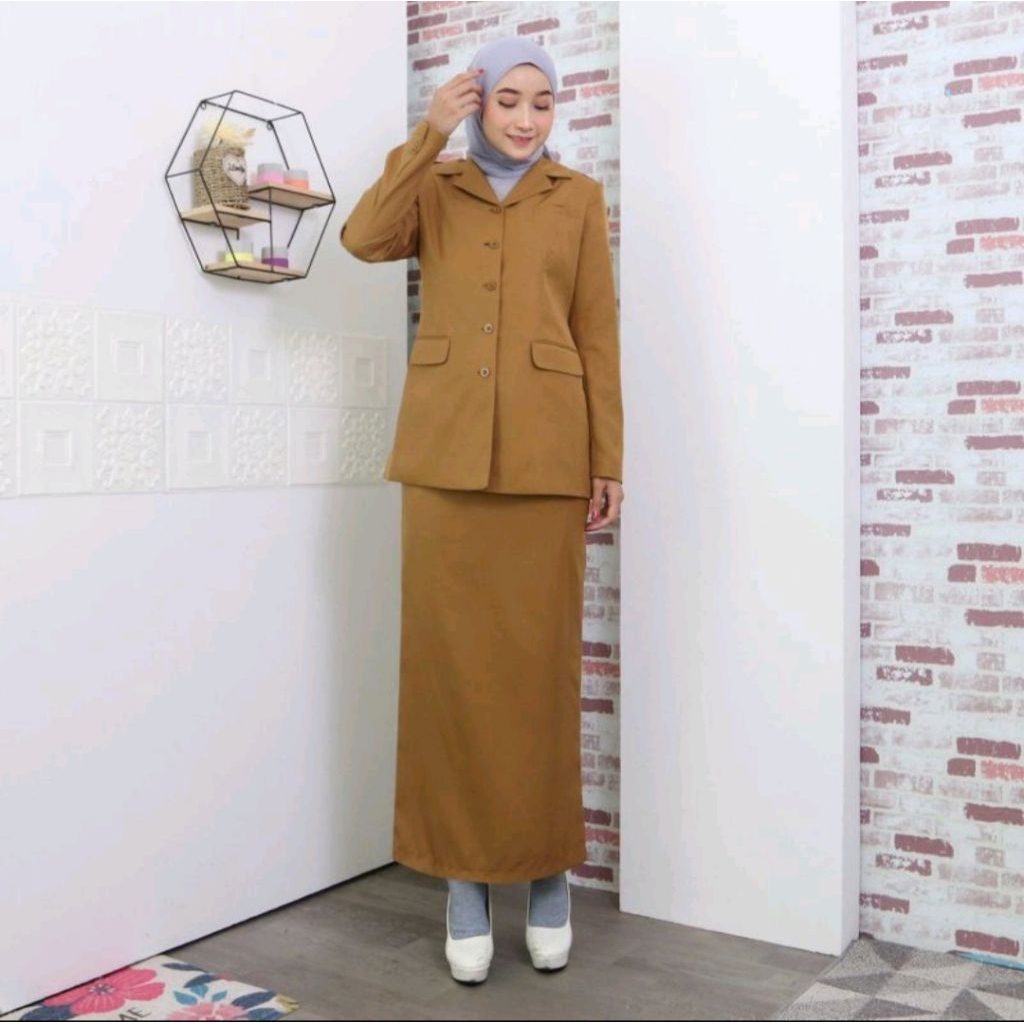seragam pemda muda wanita/ seragam pns wanita kheki muda/ seragam asn wanita kheki muda/ baju kerja 
