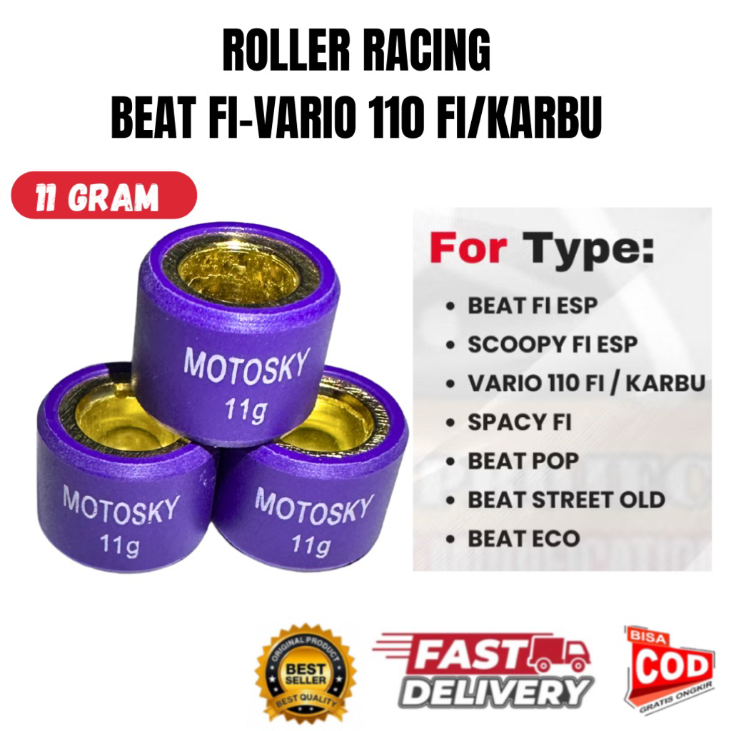 Roller BEAT 11 Gram Roller RACING beat fi 11gram ROLLER VARIO 110fi karbu