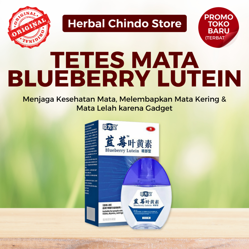 Obat Tetes Mata Blueberry Lutein 15ml - Eye Drops Menyegarkan Mata Merah Karena Kering Ruangan AC La