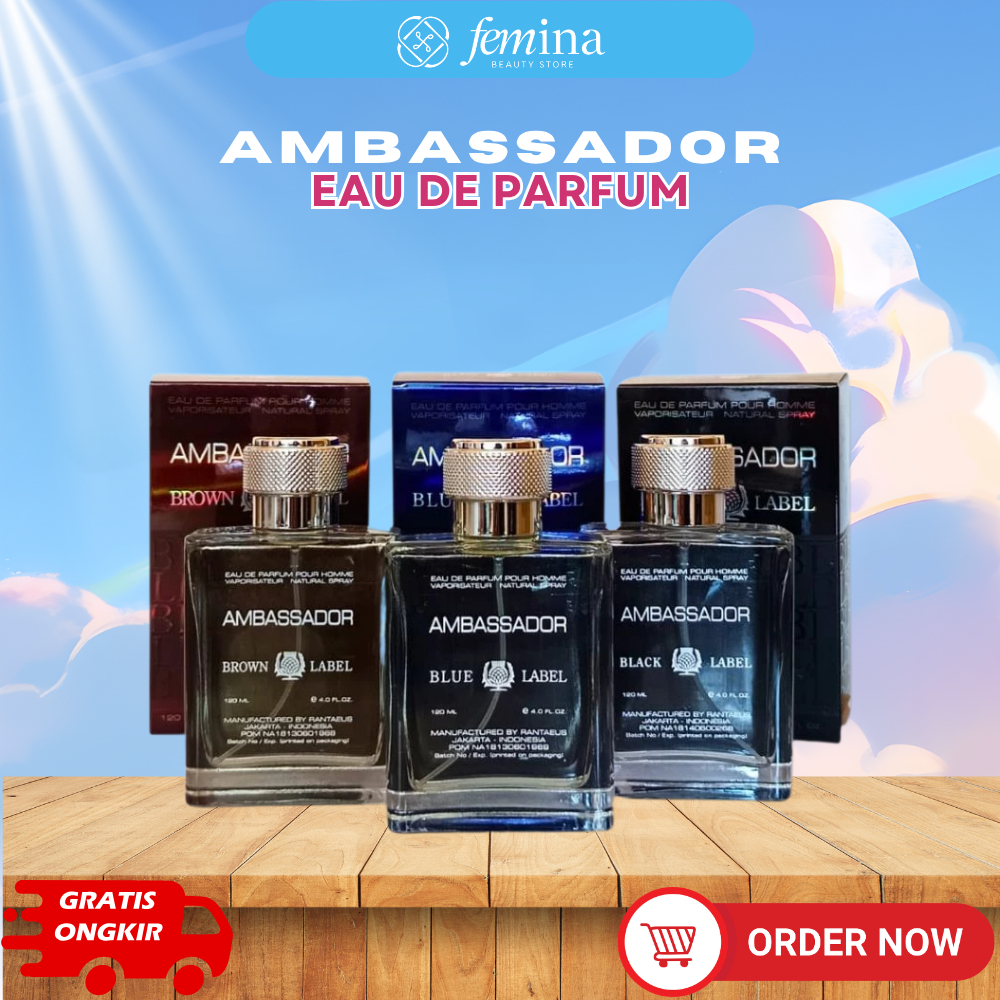 Ambassador Eau De Parfume Blue Label 120ml Parfum Pria / Minyak Wangi