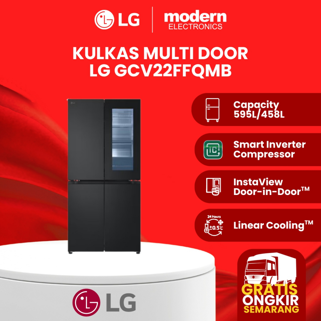 LG KULKAS 4 PINTU INSTAVIEW GCV22FFQMB 431 LITER