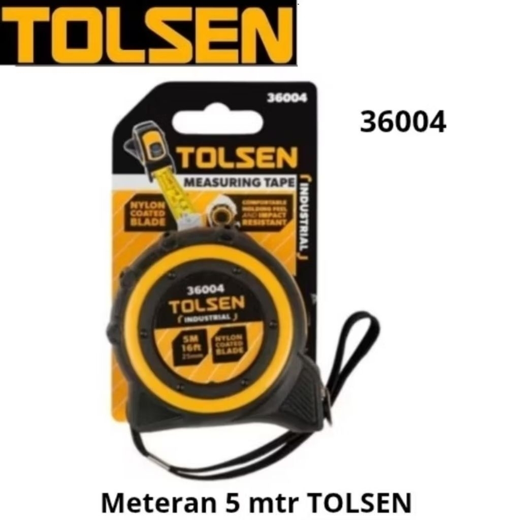 Meteran 5 mtr TOLSEN 36004/Meteran Rol Karet 5 Meter TOLSEN 100% ORIGINAL Dan Kwalitas Bagus