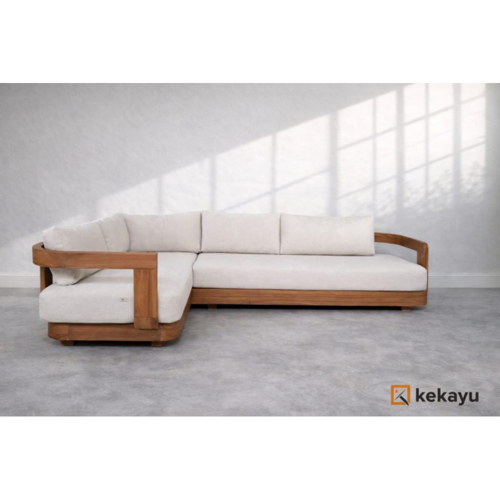 Sofa sudut minimalis modern jati - kursi sudut minimalis jati modern - mebel jepara