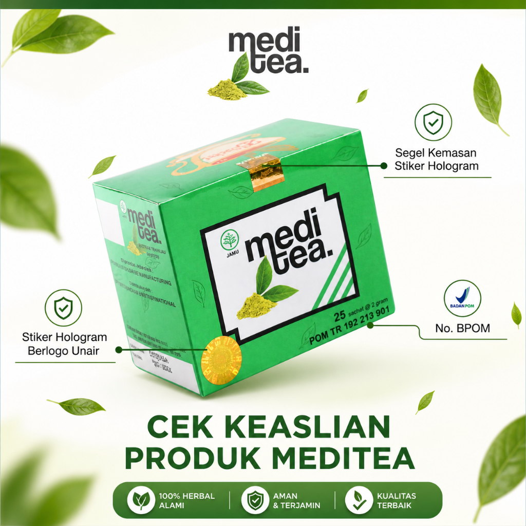 MEDITEA 100% ORIGINAL | MEDI TEA ANTI KANKER | ANTIOKSIDAN TINGGI ZAT EGCG 100 X VITAMIN C 25 X VITA