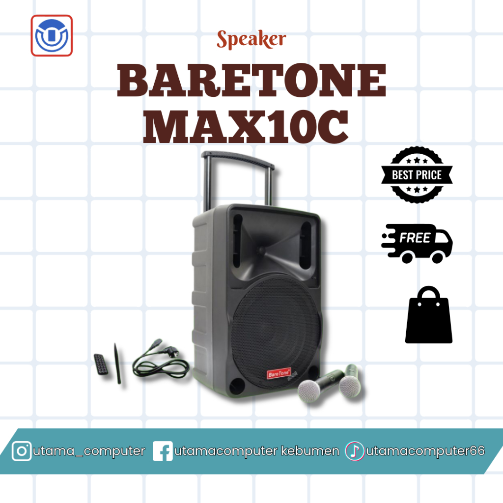 SPEAKER Portable Aktif Baretone MAX 10C 10" ( 10 INCH )