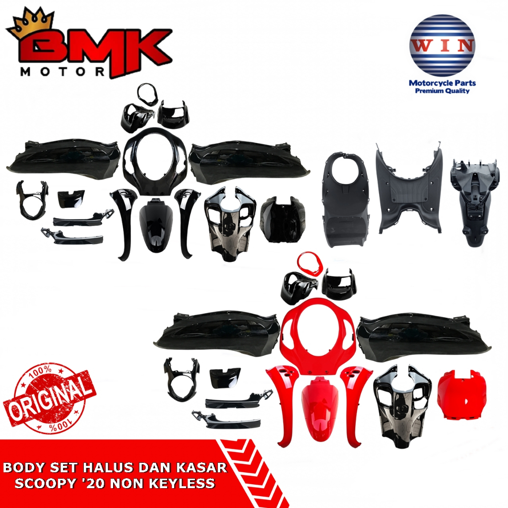 Win Full Set Body Bodi Halus Dan Kasar Scoopy FI Stylist Non Keyless 2020 2021 2022 2023 Merah Hitam