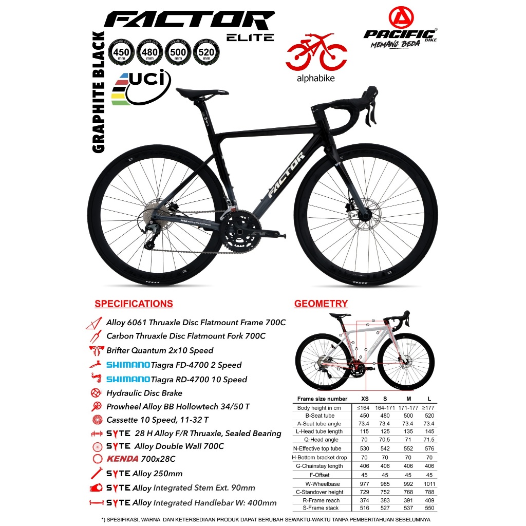 PACIFIC FACTOR ELITE 700C ALLOY 6061 ROADBIKE SEPEDA BALAP ROAD BIKE