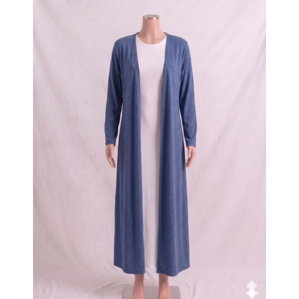 [PRELOVED] IMMI BASIC – Long Outer – Deep Denim Blue – Hanya Cardigan Saja – Warna Biru – All Size F