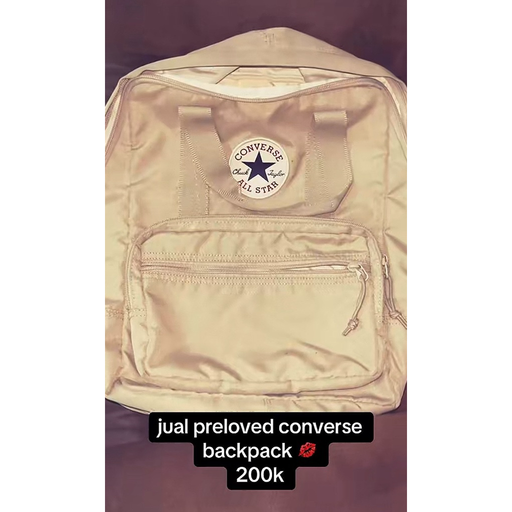 converse khaki ori preloved backpack