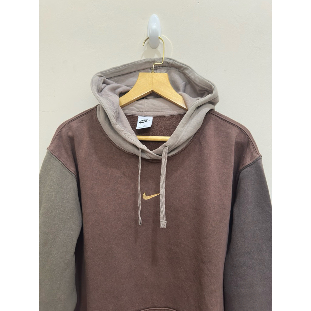 Jacket Hoodie Nike Rare Colour Block 4 Tone Center Swoosh Logo Retro Style Preloved