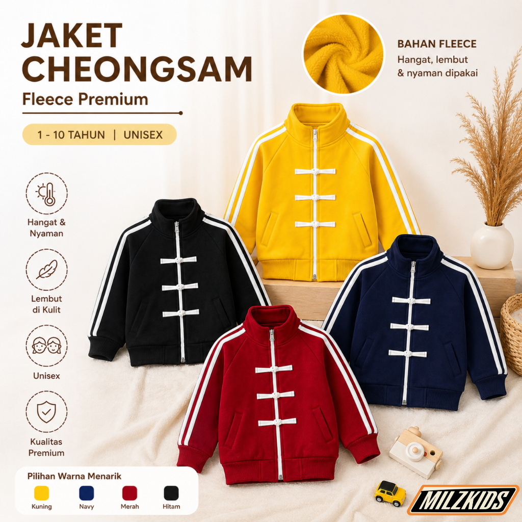 MILZKIDS Jaket Cheongsam Anak Laki Laki - Perempuan 1-10 Tahun CHINNESE STYLE