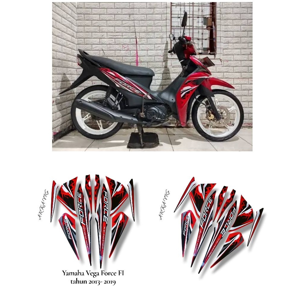 Stiker Sticker Striping Polet Motor Yamaha Vega Force FI 2013 2014 2015 2016 2017 2018 2019 /  List 
