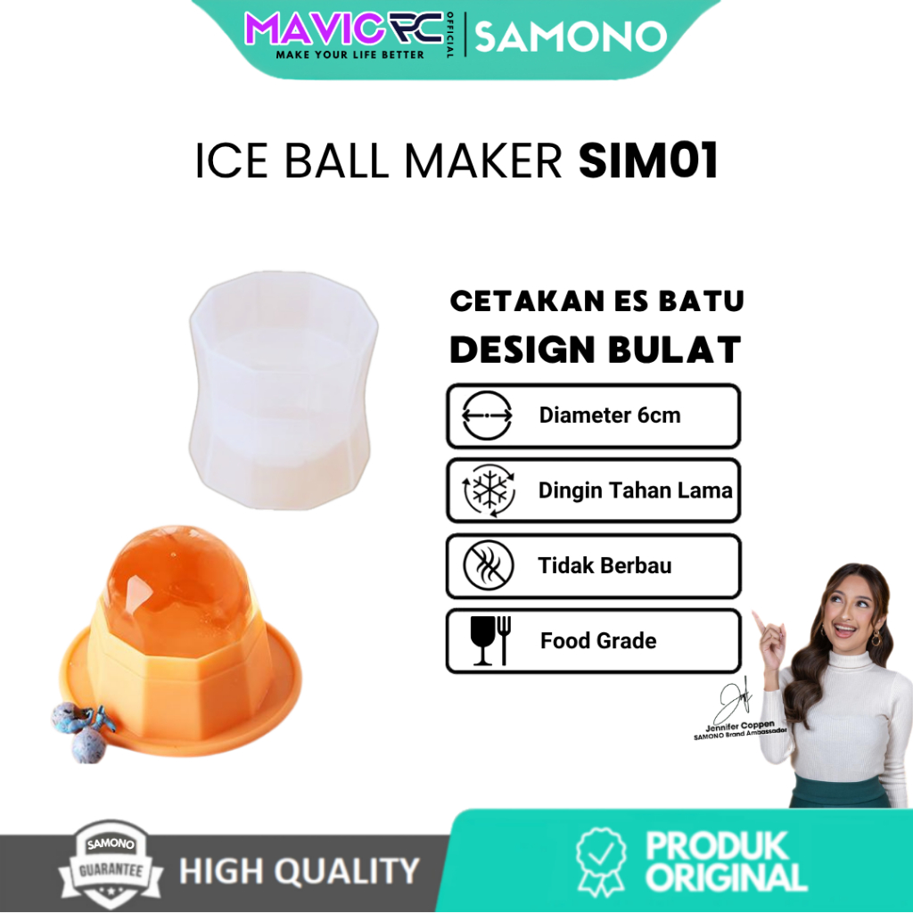 SAMONO SIM01 Cetakan Es Batu Kristal Plastik Food Grade Kitchenware Diamond Shaped Ice Ball Maker