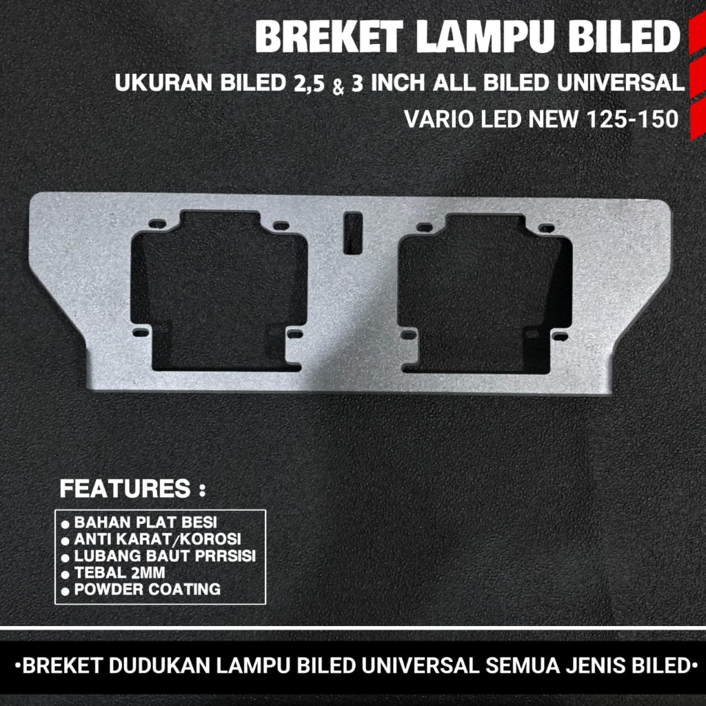 Breket Dudukan Lampu Biled Honda Vario 125/150 Led New 2,5 Inch Biled Aes Wst Vinyx Cr7 Ibright Mkl 