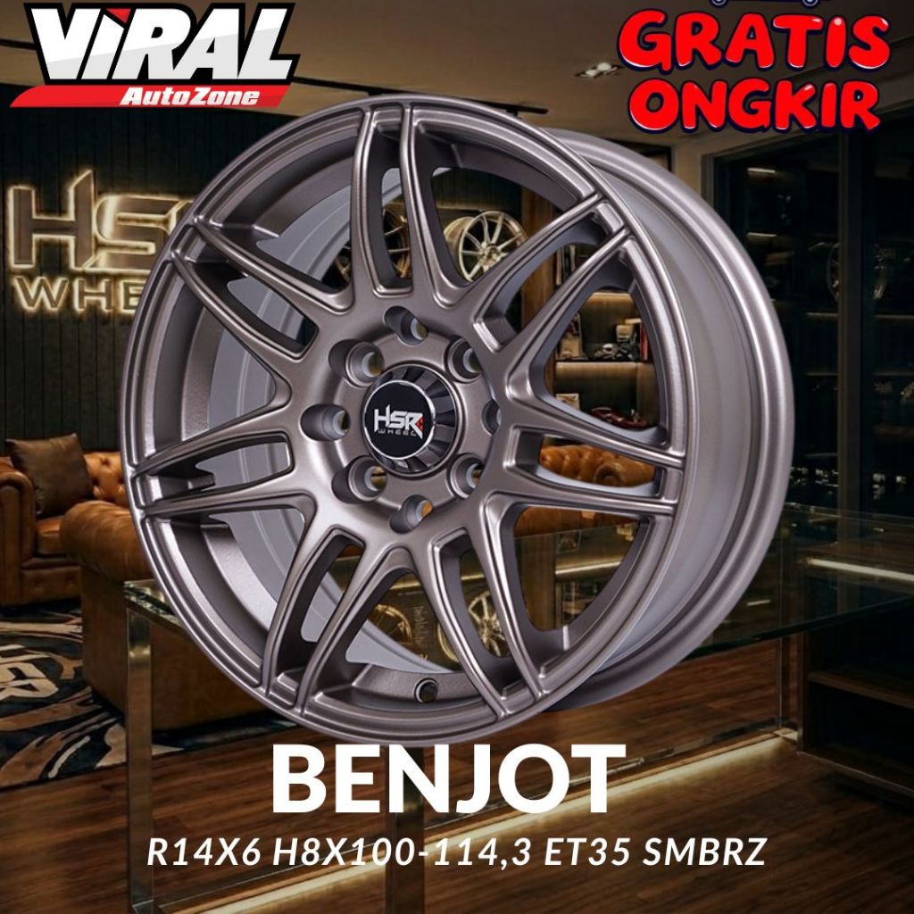 Velg Mobil Ring 14 HSR BENJOT R14 Cocok Untuk Sirion , Picanto , Datsun , Karimun