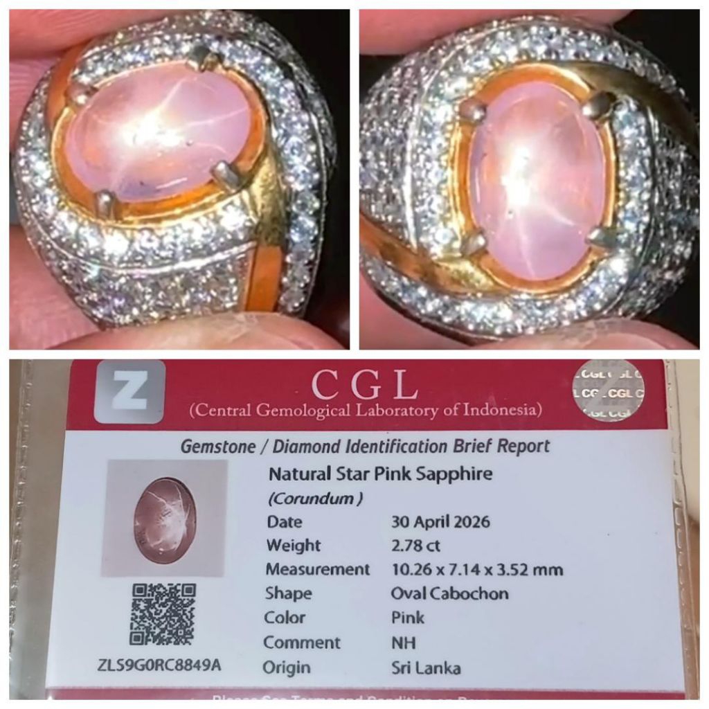 Star Sapphire Srilanka 2.78 ct. memo CGL Lab