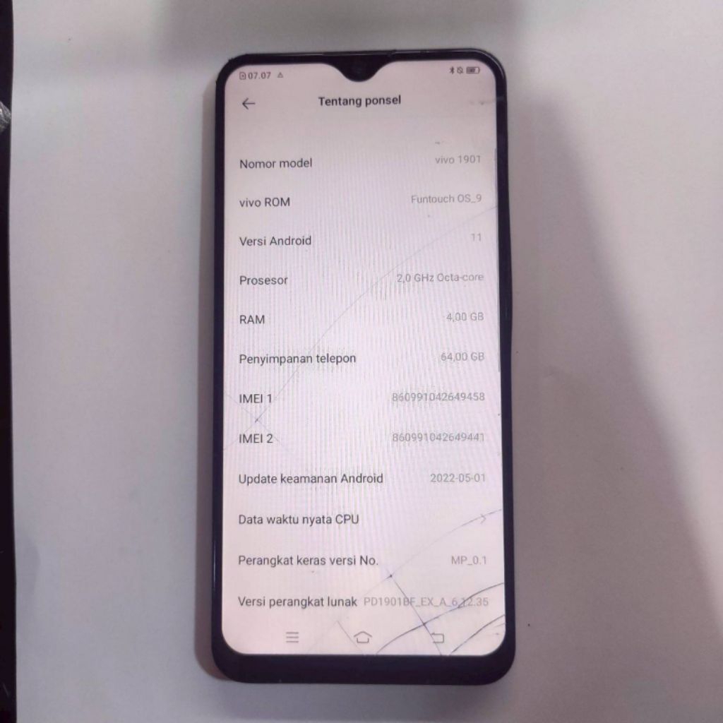 Lcd + Touchscreen Vivo Y11 / Y12 / Y12i /Y3 / Y15 / Y17 2019 Copotan Minus Kaca retak LCD-330