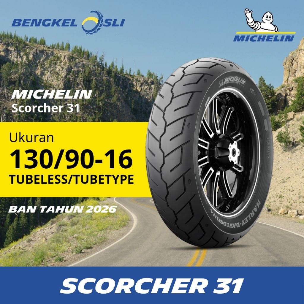 Ban Motor MICHELIN SCORCHER 31 Ring 16 130/90-16 Tubeless/Tubetype (TL/TT)