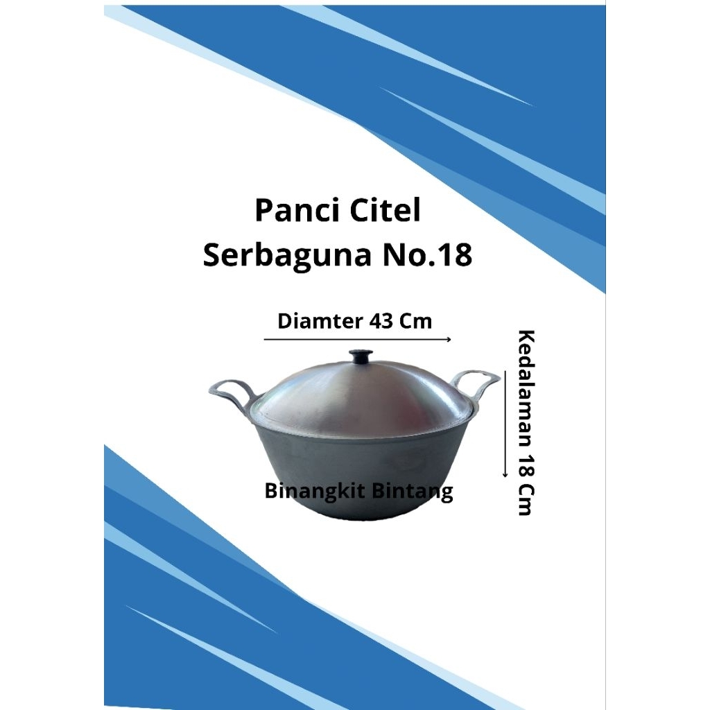 Panci Citel Jumbo No.18 Serbaguna Super Tebal Almunium Cor