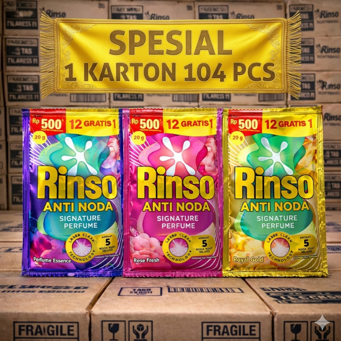 [PROMO] 104 Sachet Rinso Cair Anti Noda 20ml | Deterjen Sabun Cair Murah Ecer & Grosir