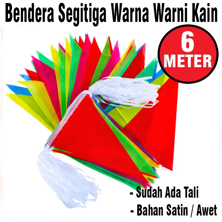 Bendera segitiga renteng warna warni / bahan kain bendera umbul umbul warna warni