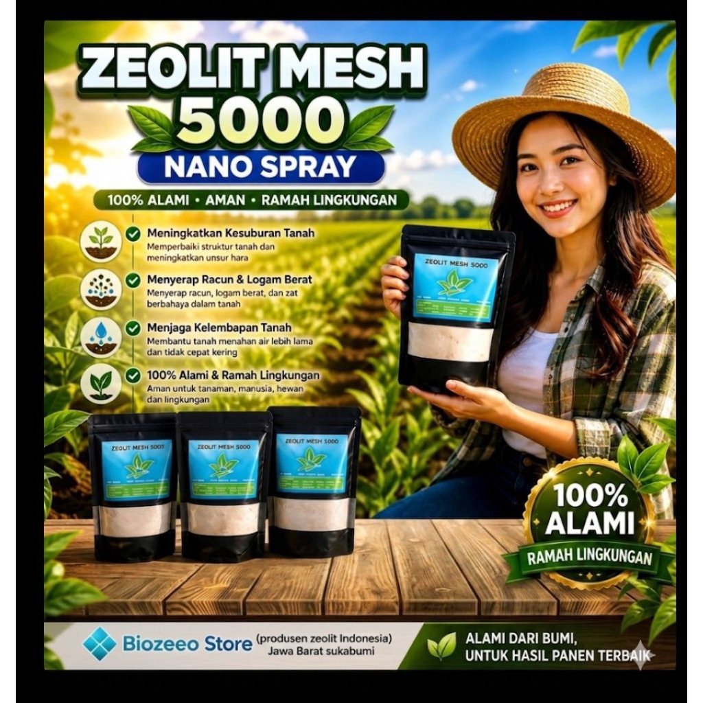 tepung zeolite nano spray  mesh 5000 2kg