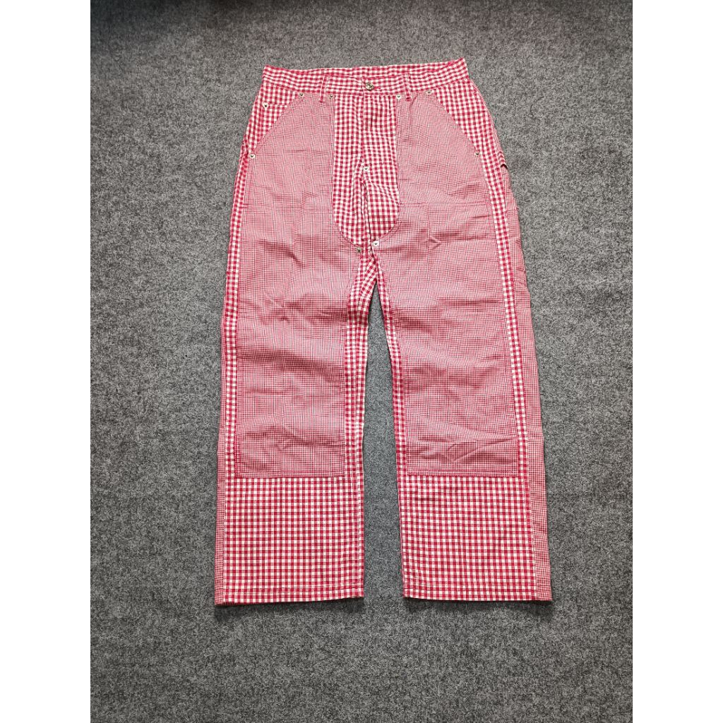 X-GIRL DOUBLE KNEE PLAID CARPENTER PANTS